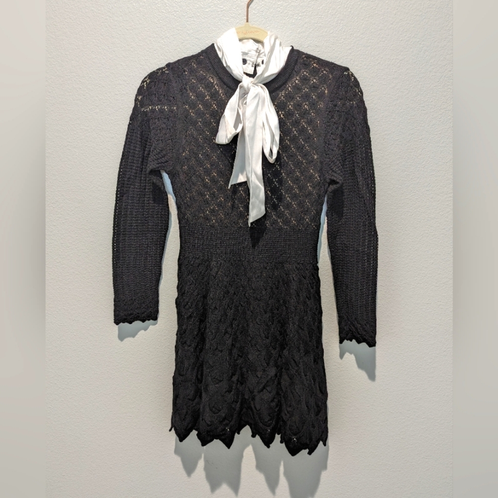 Alice + Olivia Gin Pointelle Lace Mini Dress